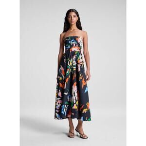 ALC Tate Strapless Printed Midi Dress in Black Multi 2